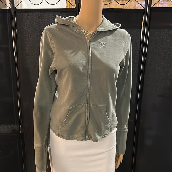 Tommy Hilfiger Tommy Jeans Olive green hoodie. Girls Sz M - Picture 1 of 7